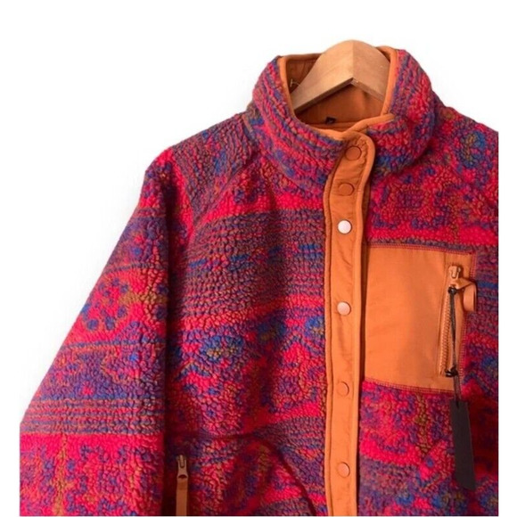 NWT Blank NYC Aztec Print Sherpa Snap Up Bomber Jacket Womens XL - Picture 2 of 7